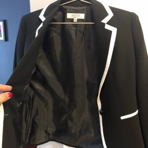 Kasper Separates, Blazer, Black with Ivory Trim, 6